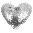 Наволочка в виде сердца, размер 40×40 см с пайетками СЕРЕБРО