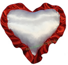Подушка атласная (с красной рюшей, в виде сердца)